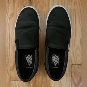 Perforated Black Leather Vans